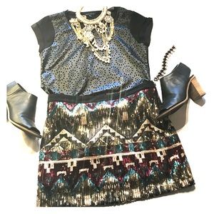 ❤️❤️Andrew Blue Sequin skirt💋💋💋